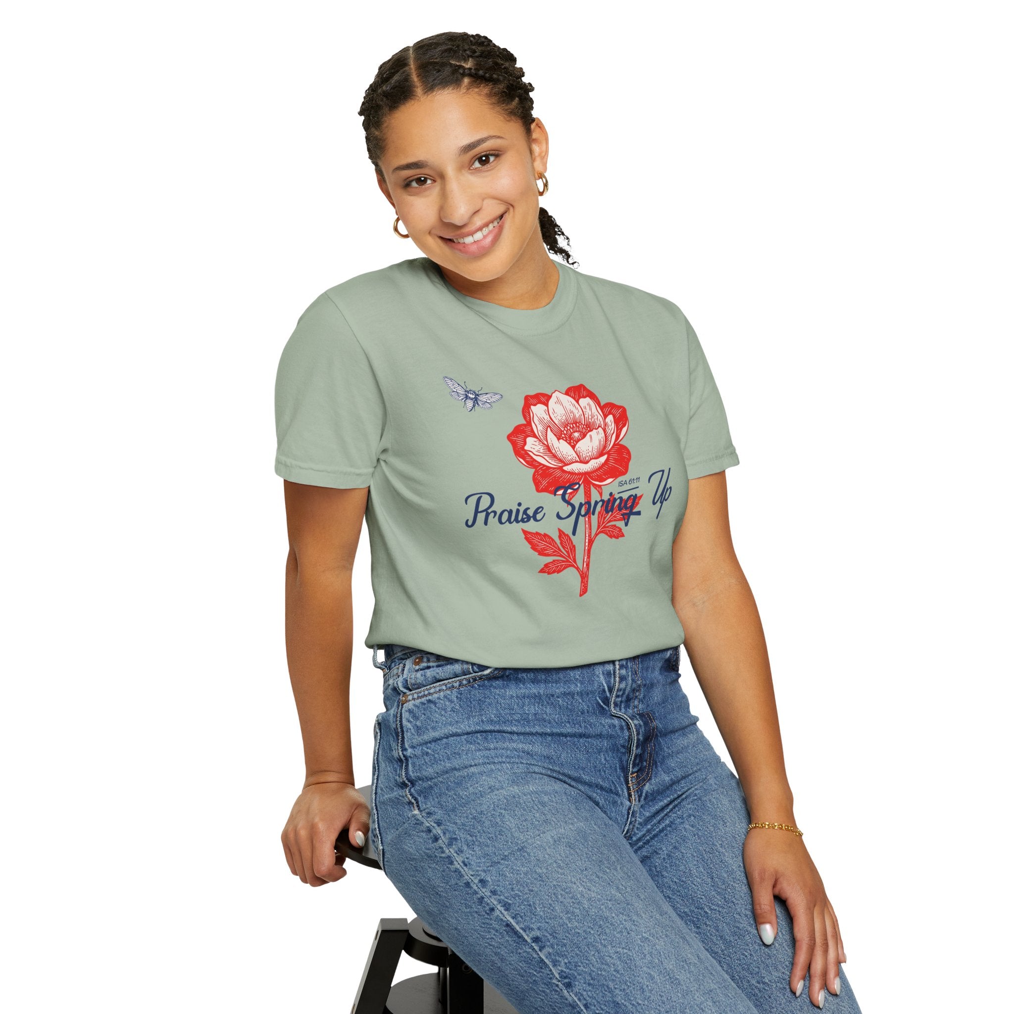 Praise Spring Up - Floral Butterfly T-Shirt