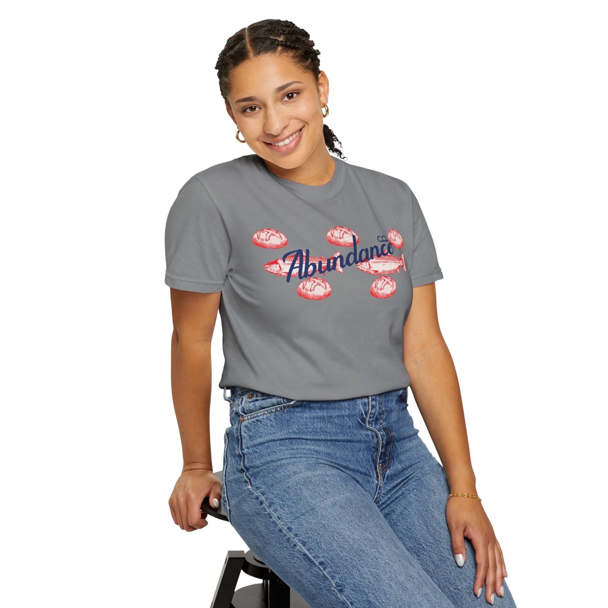 Abundance Fish & Shells T-Shirt — Coastal Seafood Graphic Tee