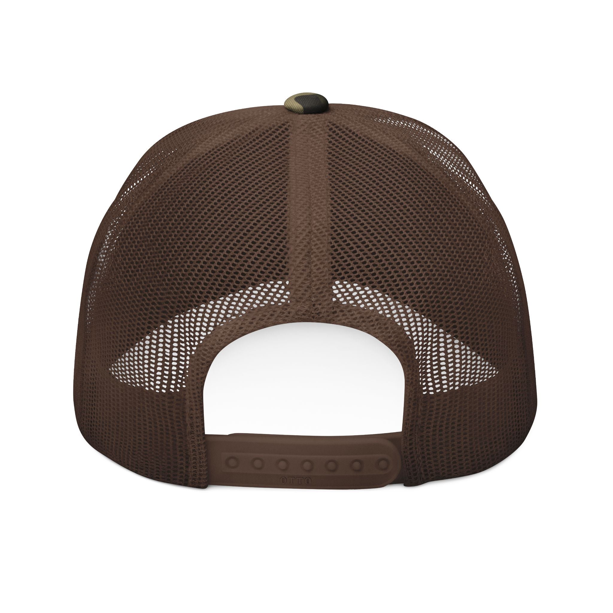 Camouflage Trucker Hat — Embroidered "Flock&Flair" Camo Mesh Cap