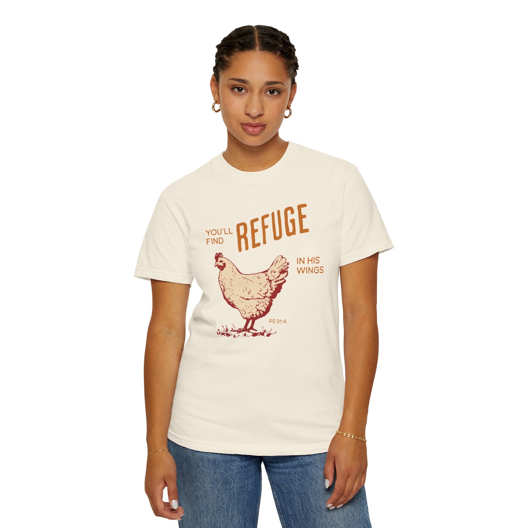 You'll Find Refuge in His Wings - Chicken Graphic Tee