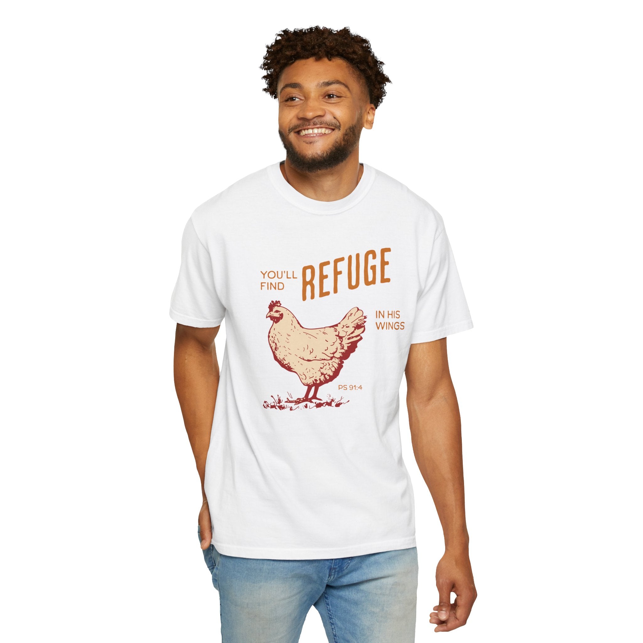 You'll Find Refuge in His Wings - Chicken Graphic Tee