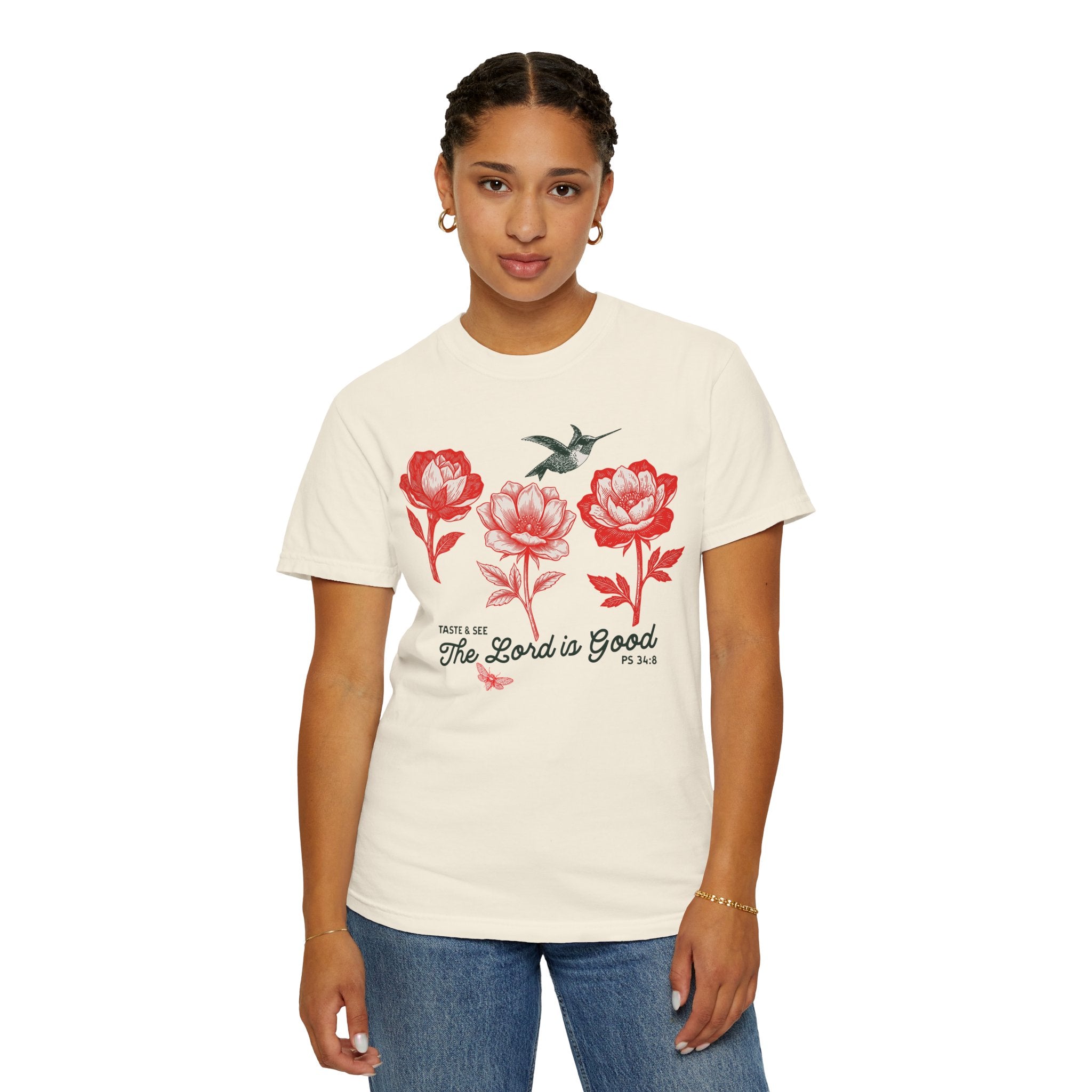 Taste and See - Hummingbird & Bees Floral T-Shirt