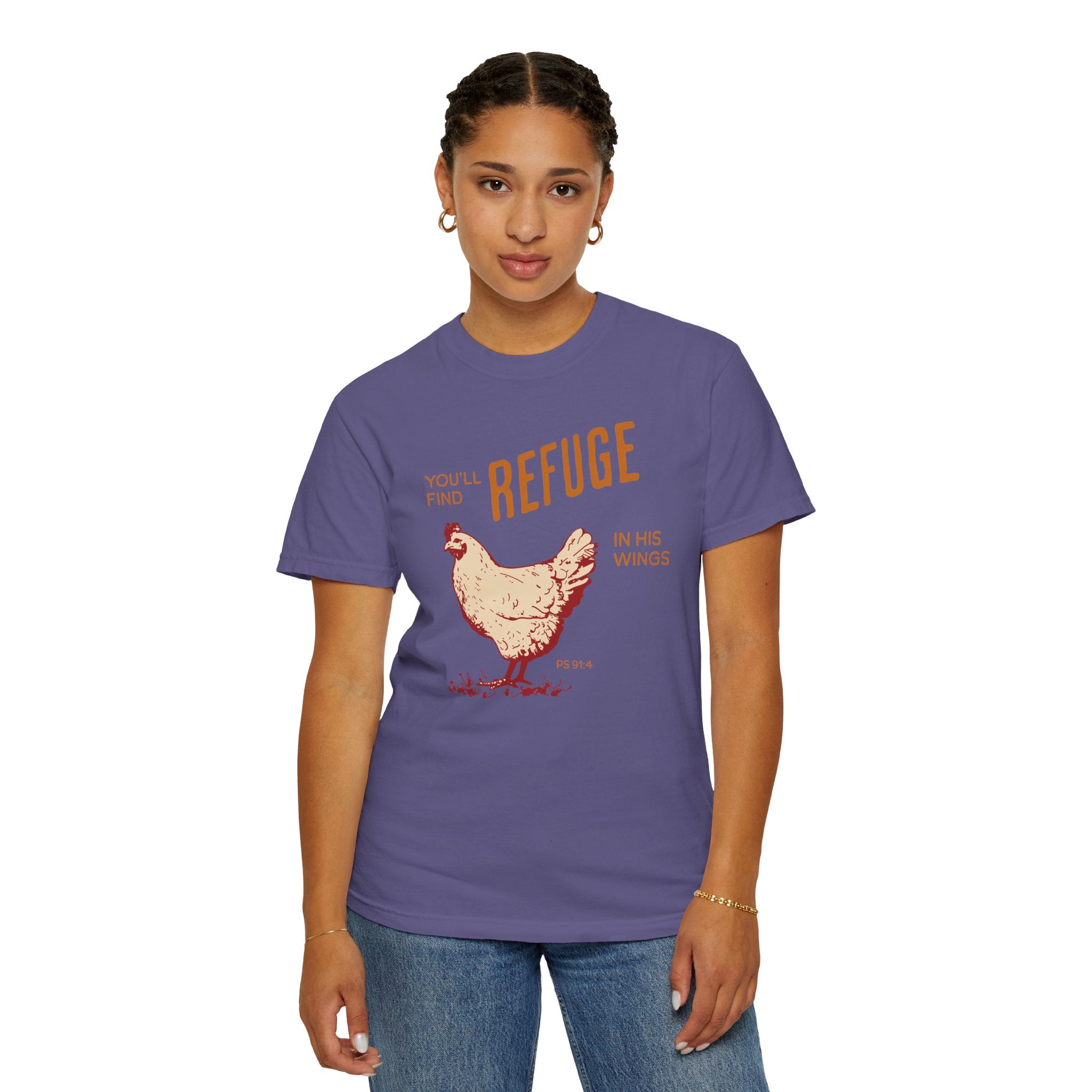 You'll Find Refuge in His Wings - Chicken Graphic Tee