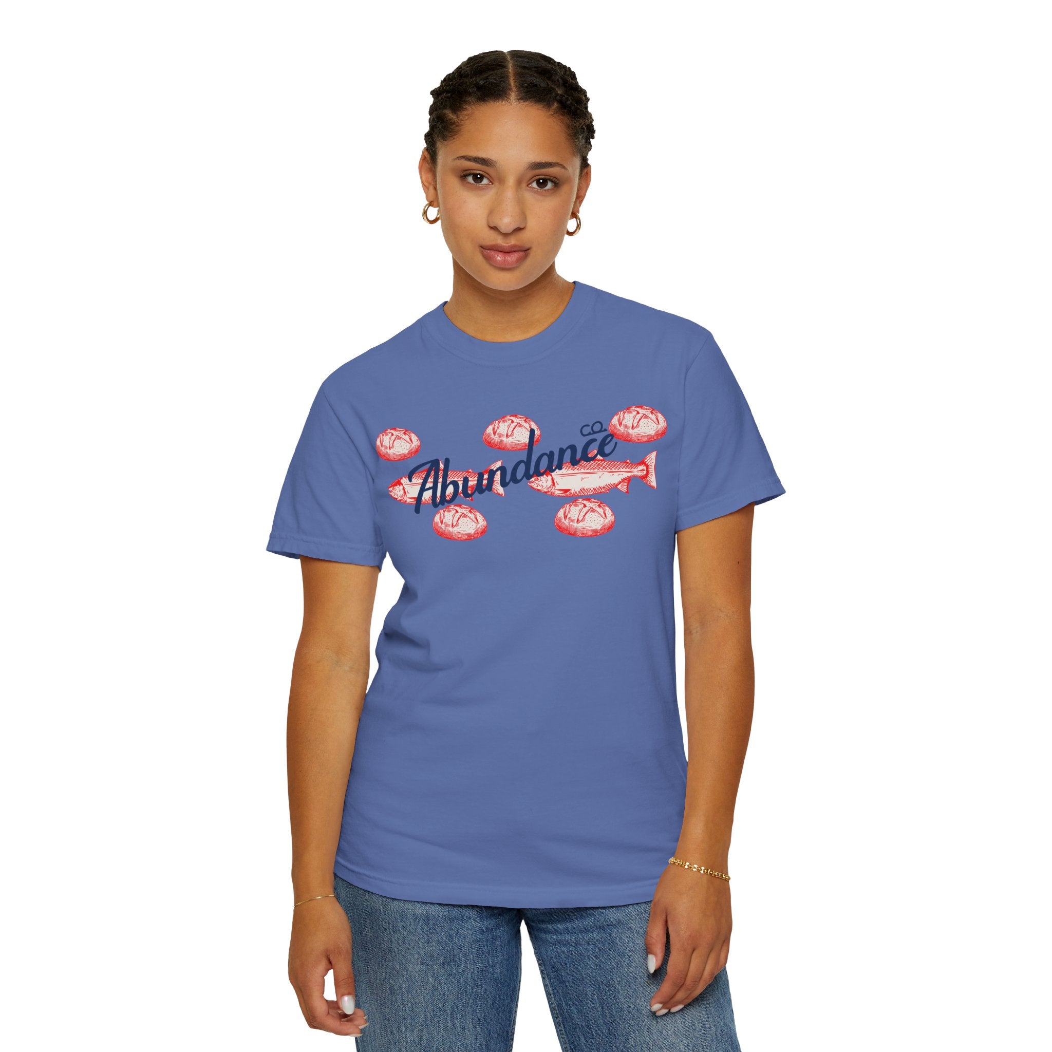 Abundance Fish & Shells T-Shirt — Coastal Seafood Graphic Tee