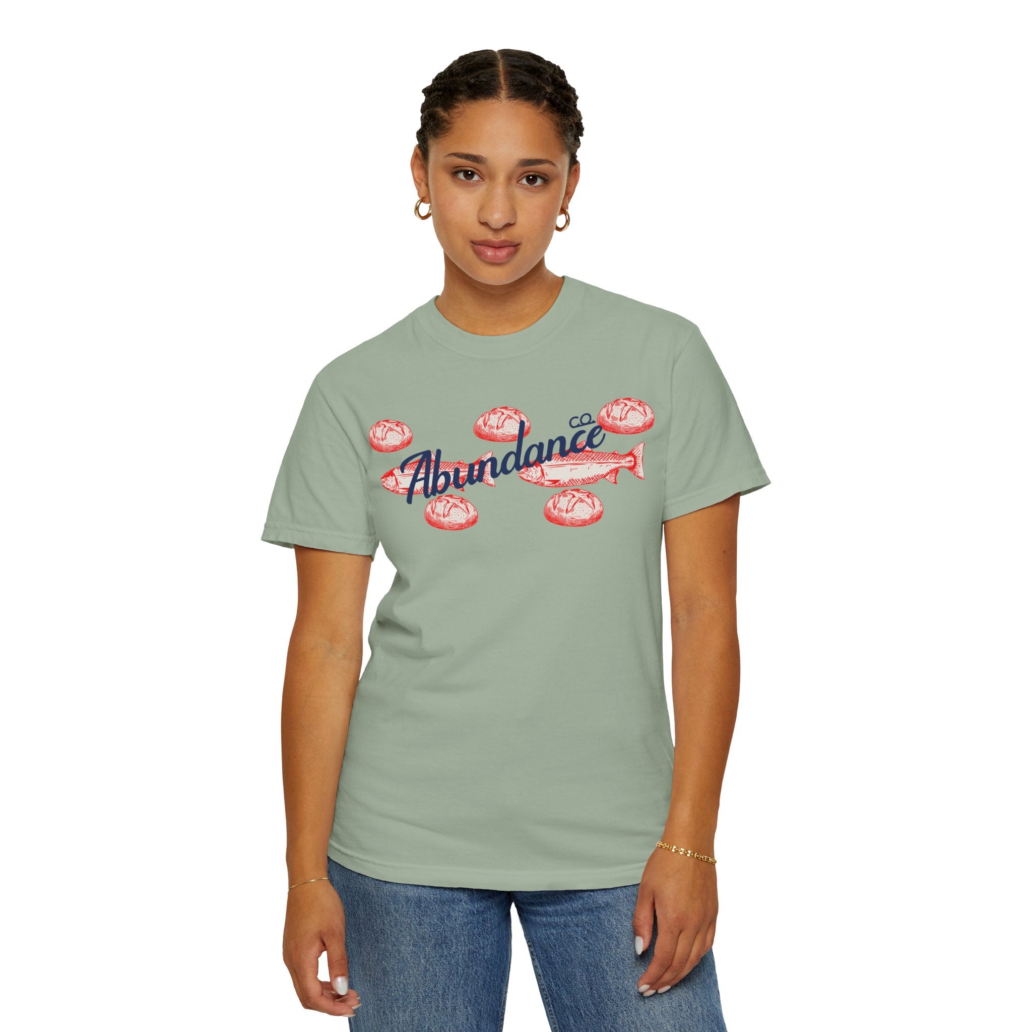 Abundance Fish & Shells T-Shirt — Coastal Seafood Graphic Tee