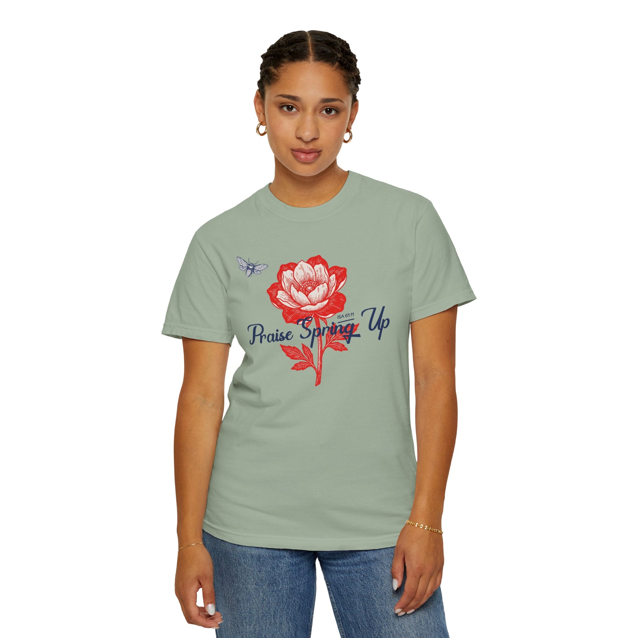 Praise Spring Up - Floral Butterfly T-Shirt