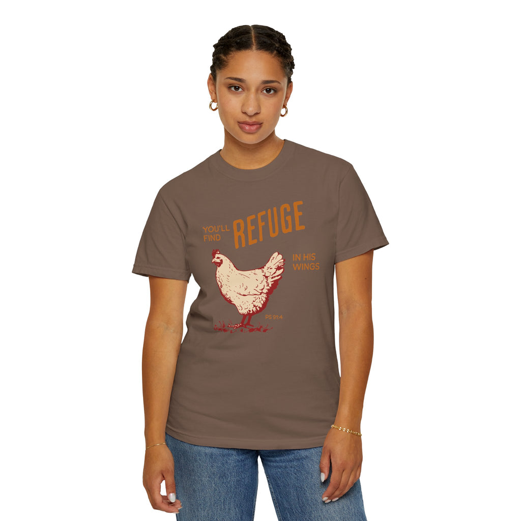 You'll Find Refuge in His Wings - Chicken Graphic Tee