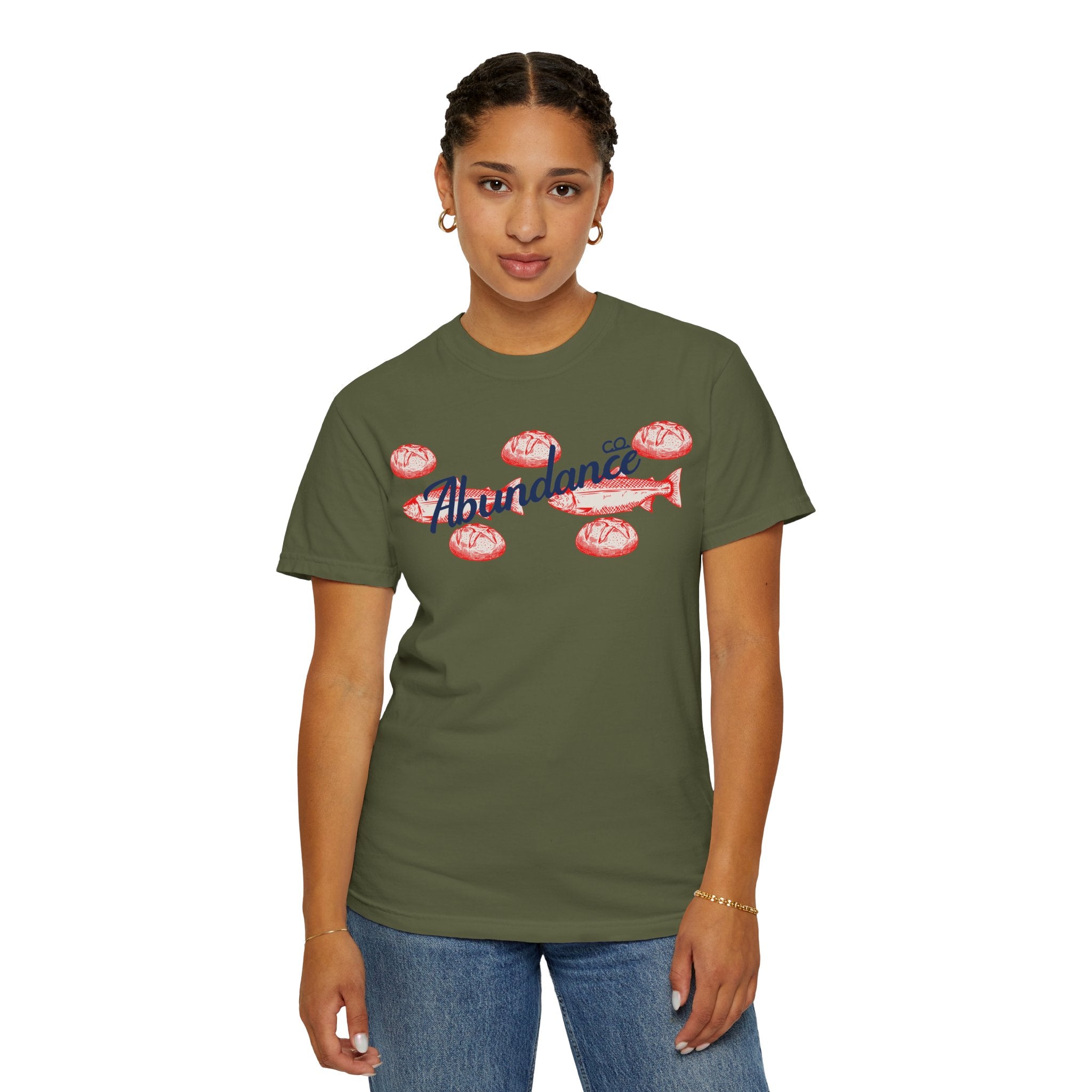 Abundance Fish & Shells T-Shirt — Coastal Seafood Graphic Tee