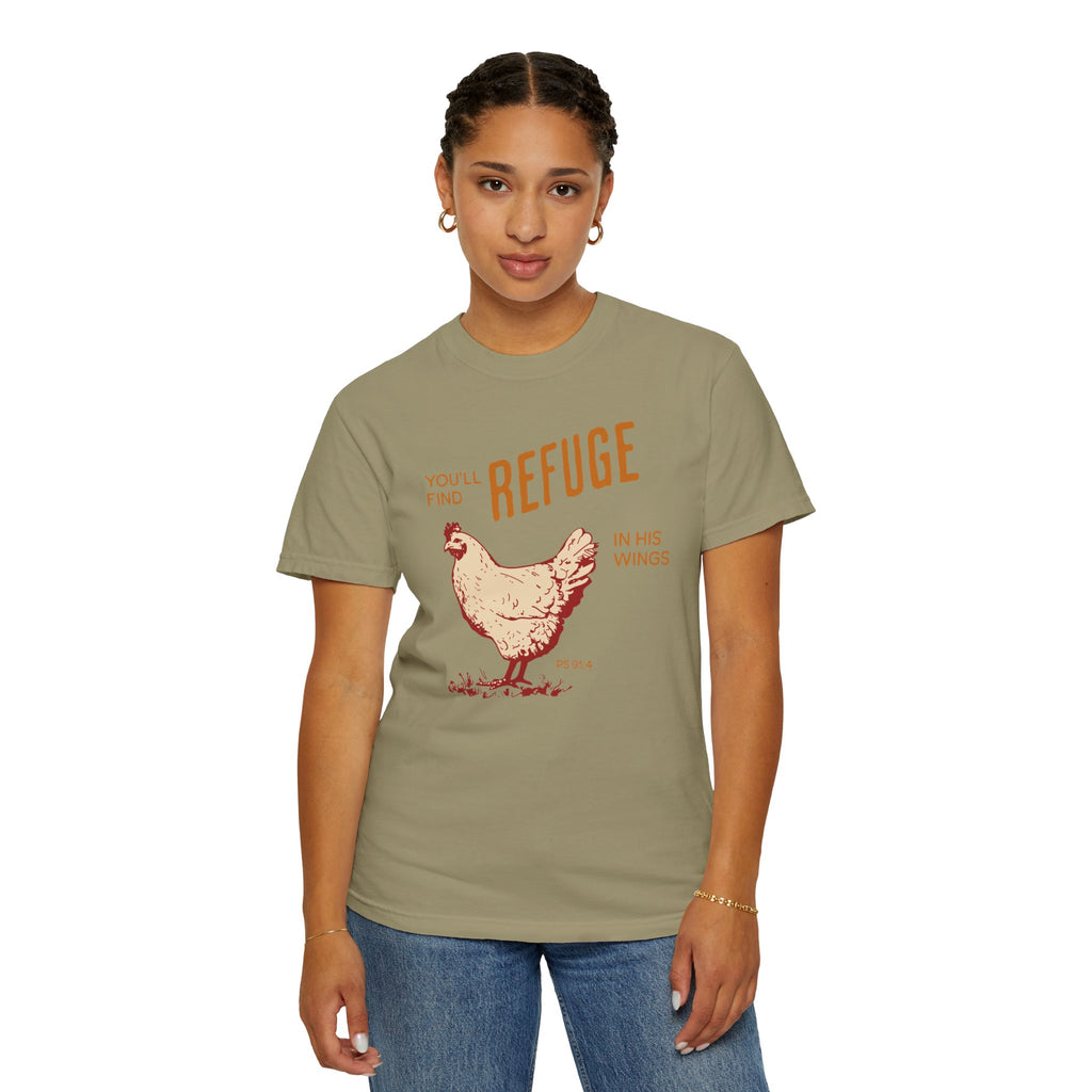 You'll Find Refuge in His Wings - Chicken Graphic Tee
