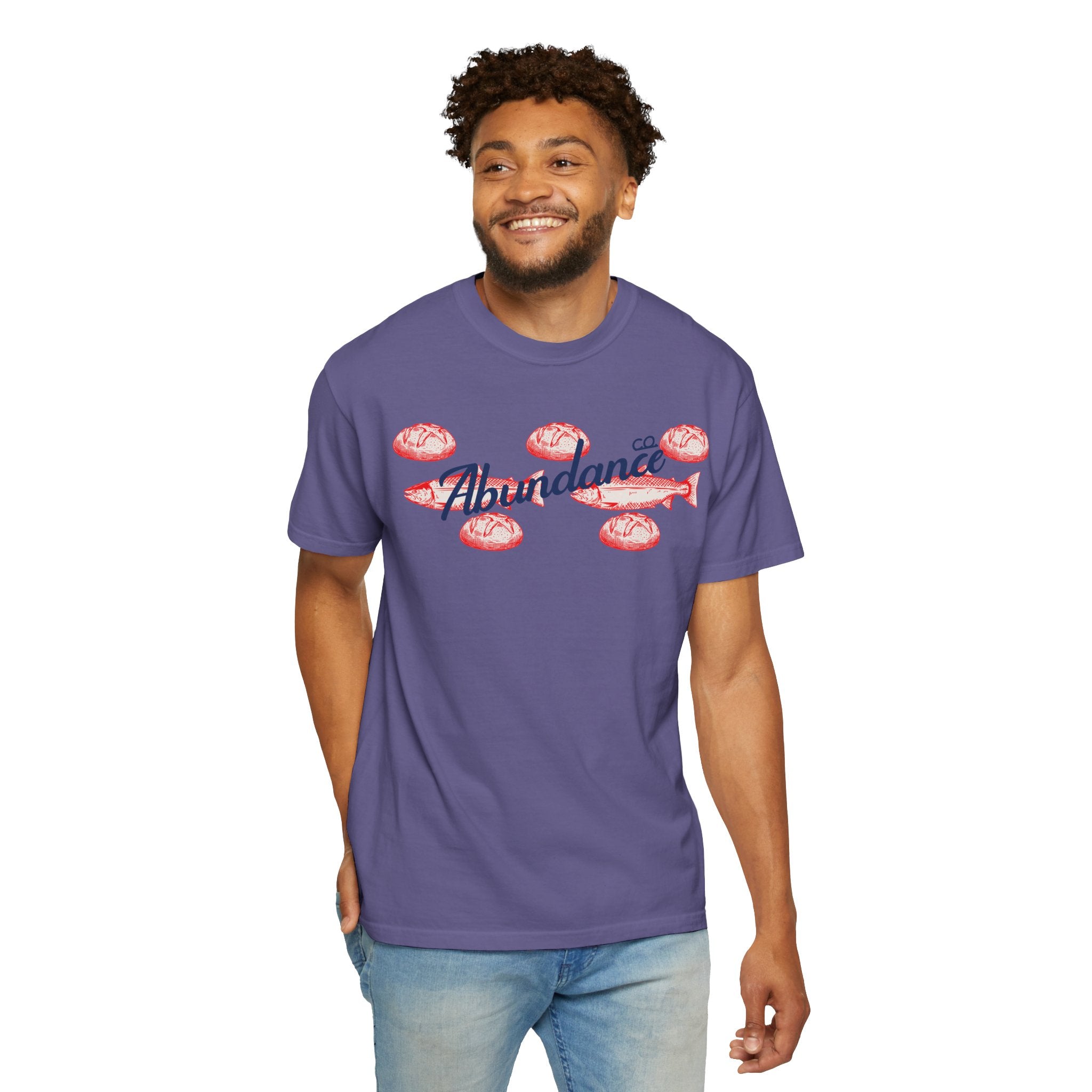 Abundance Fish & Shells T-Shirt — Coastal Seafood Graphic Tee