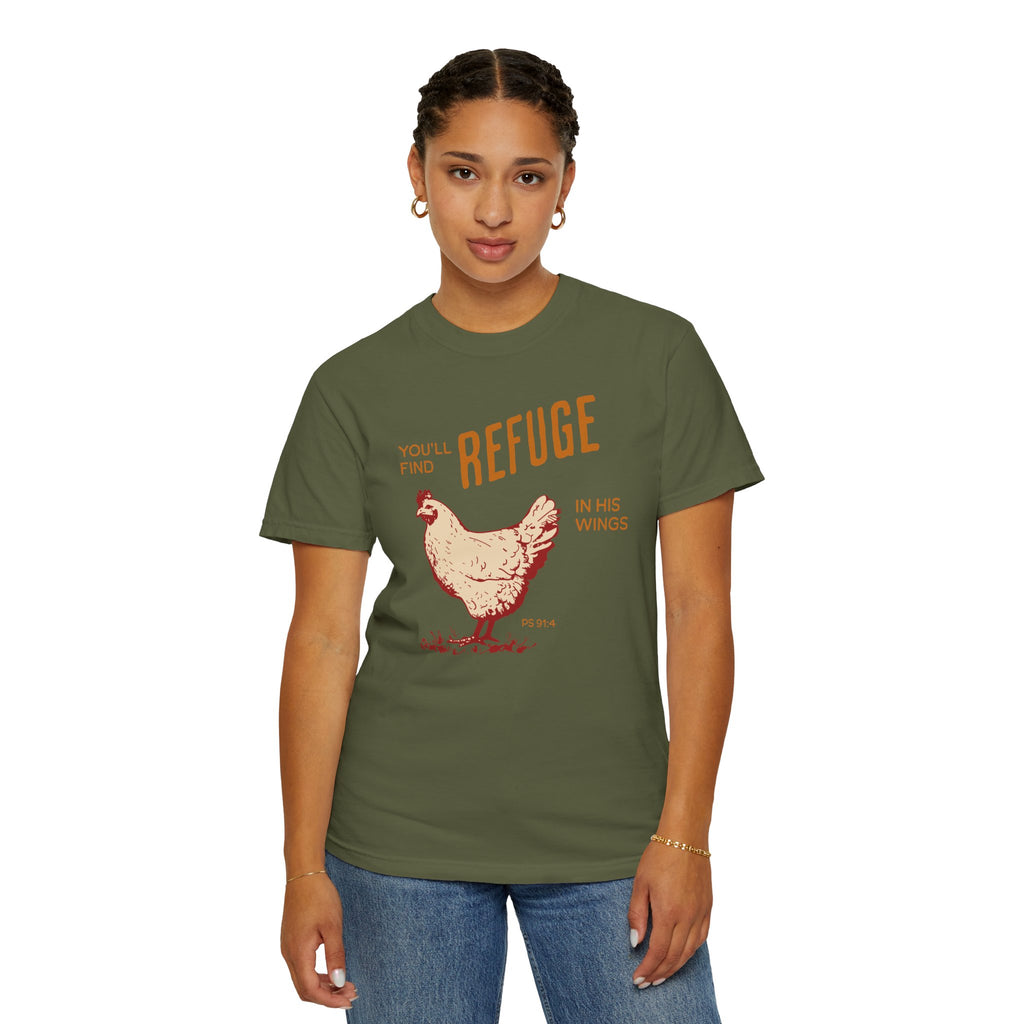 You'll Find Refuge in His Wings - Chicken Graphic Tee