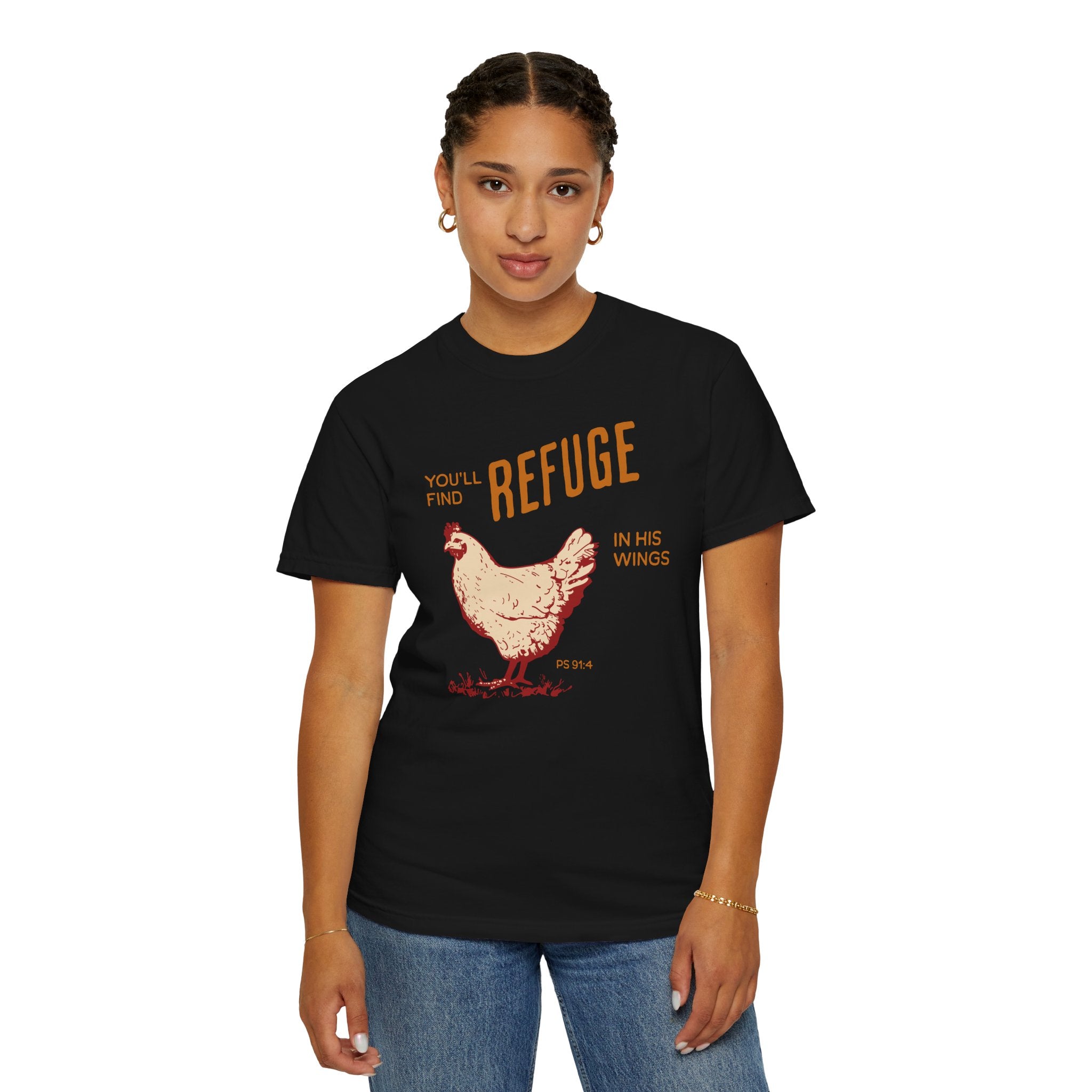 You'll Find Refuge in His Wings - Chicken Graphic Tee