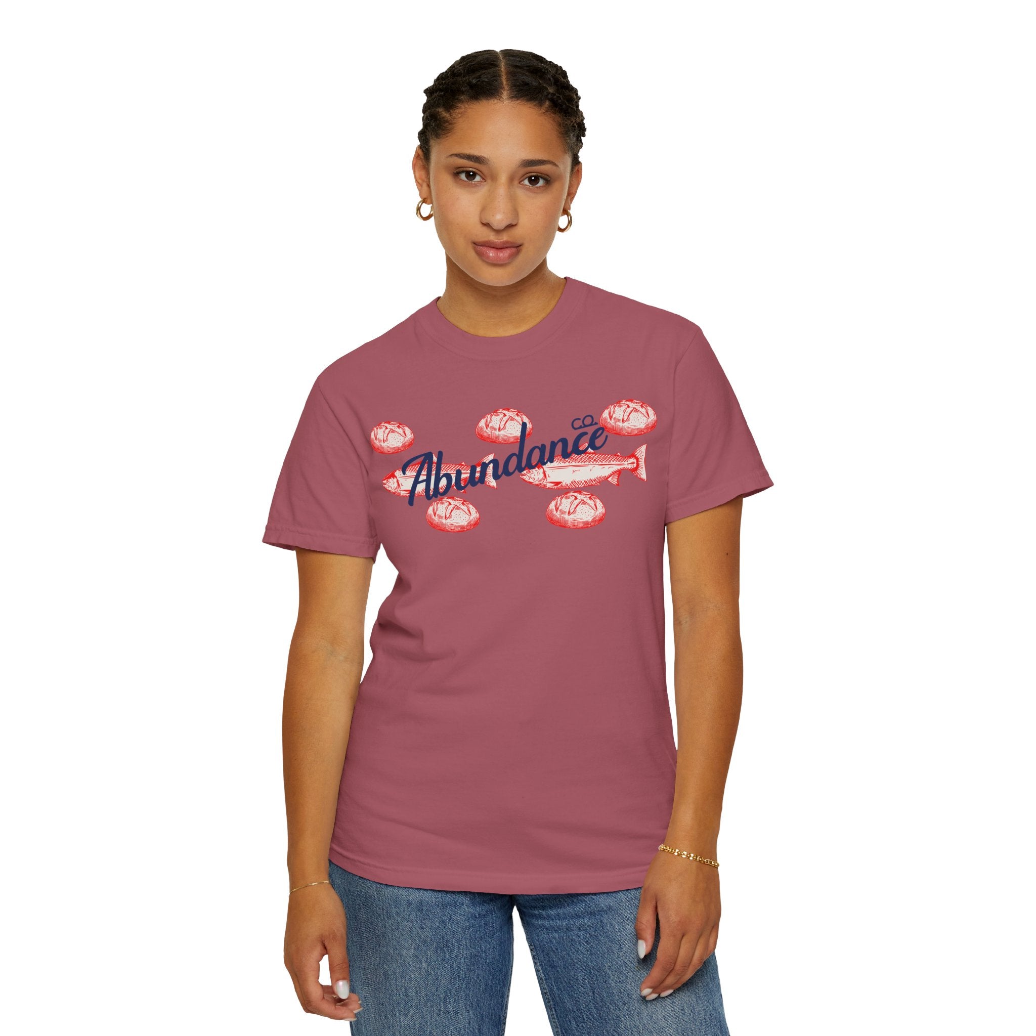 Abundance Fish & Shells T-Shirt — Coastal Seafood Graphic Tee