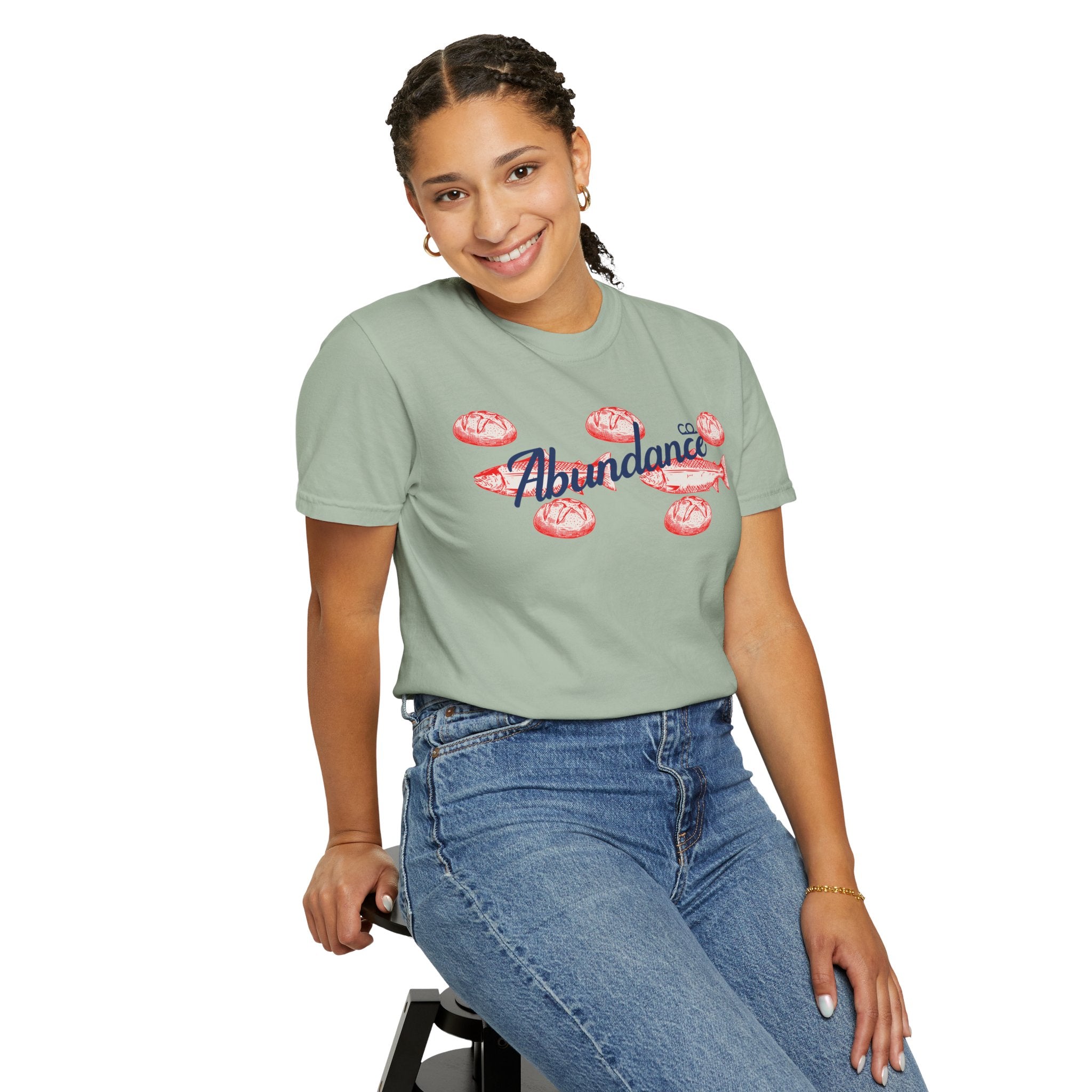 Abundance Fish & Shells T-Shirt — Coastal Seafood Graphic Tee