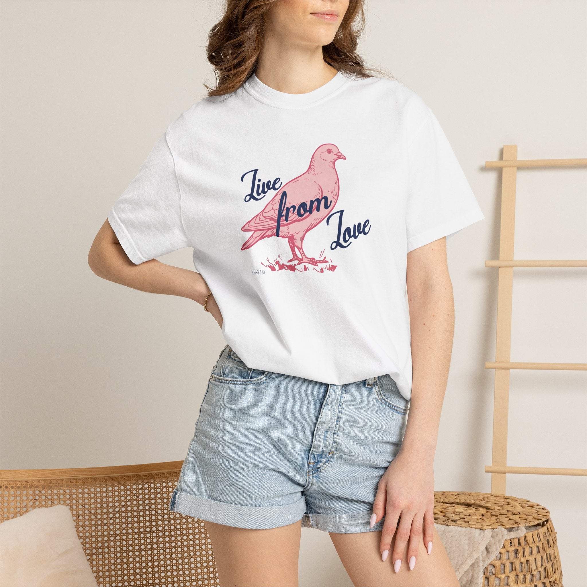 Live From Love - Dove Graphic Tee (Pink)