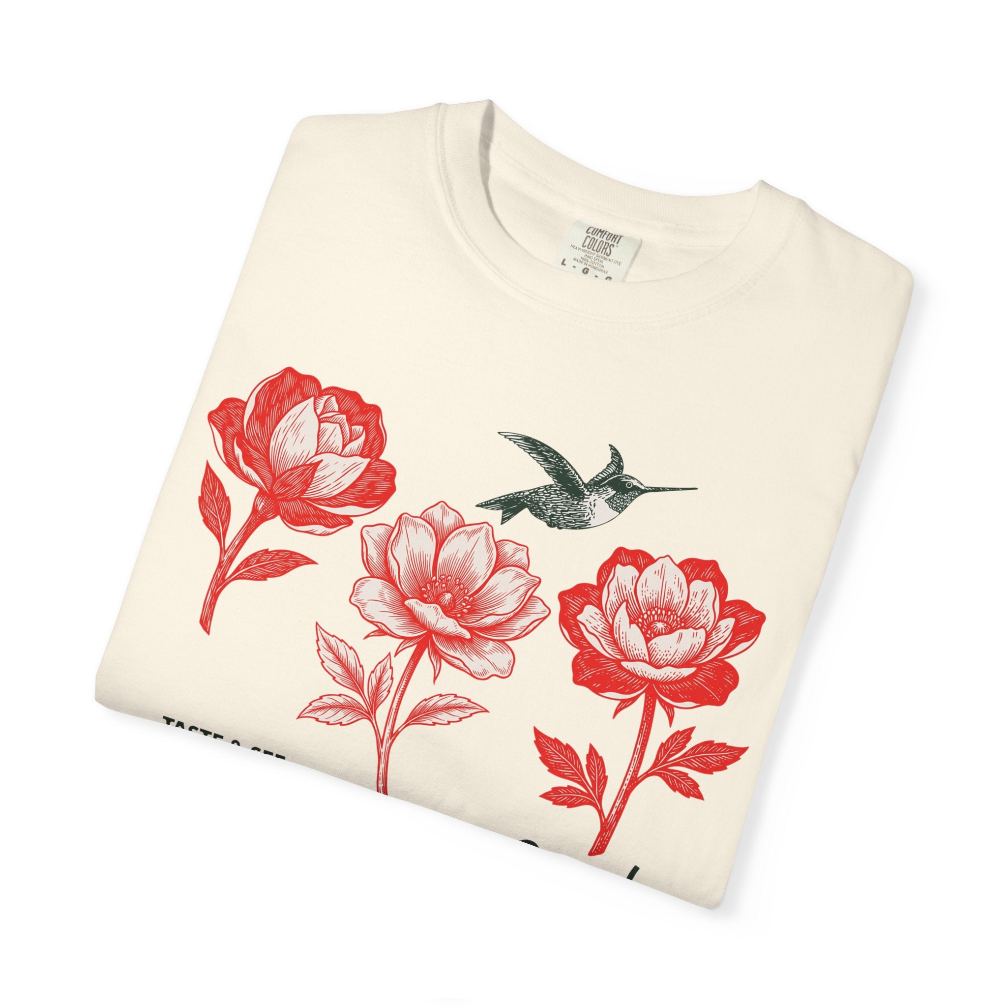 Taste and See - Hummingbird & Bees Floral T-Shirt