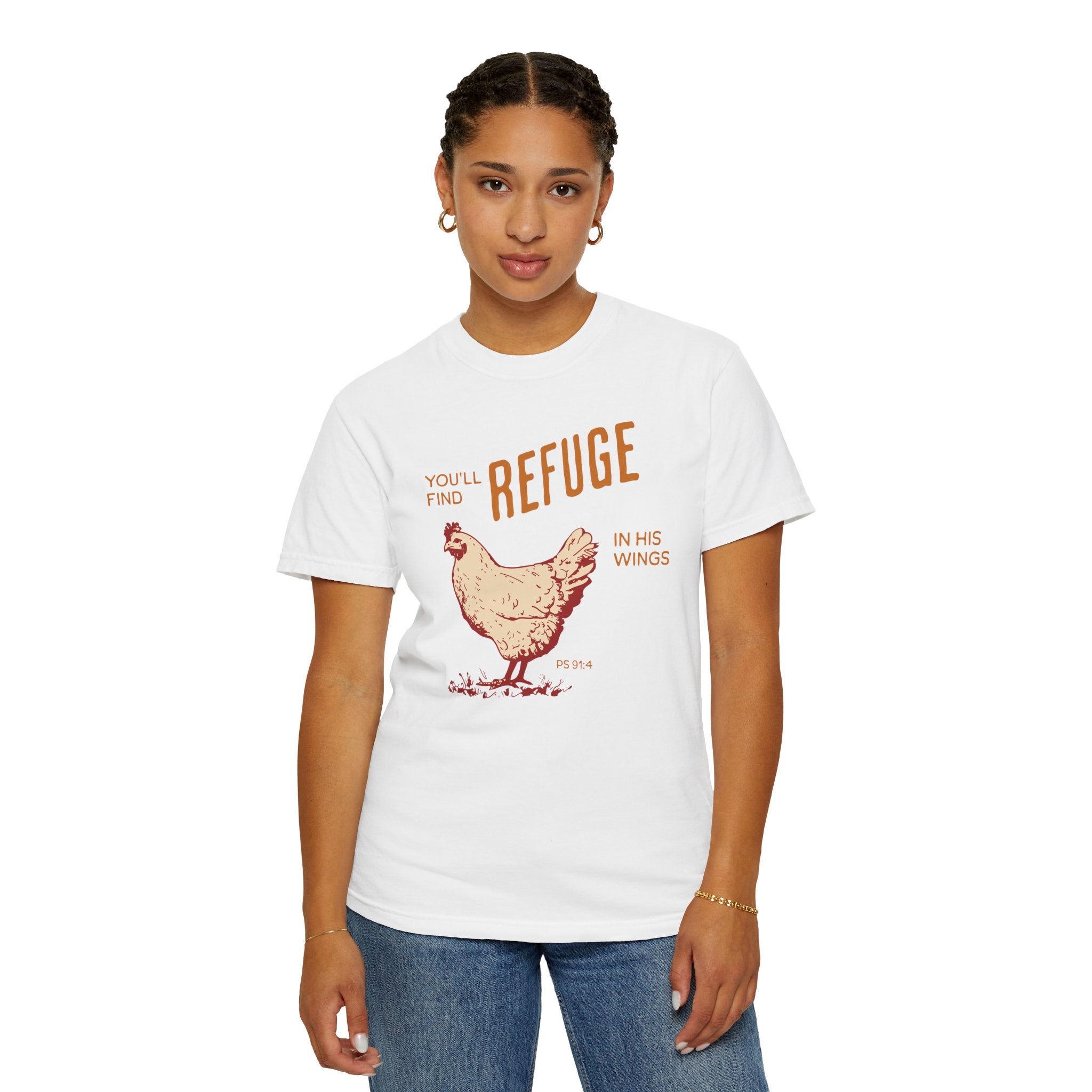 You'll Find Refuge in His Wings - Chicken Graphic Tee