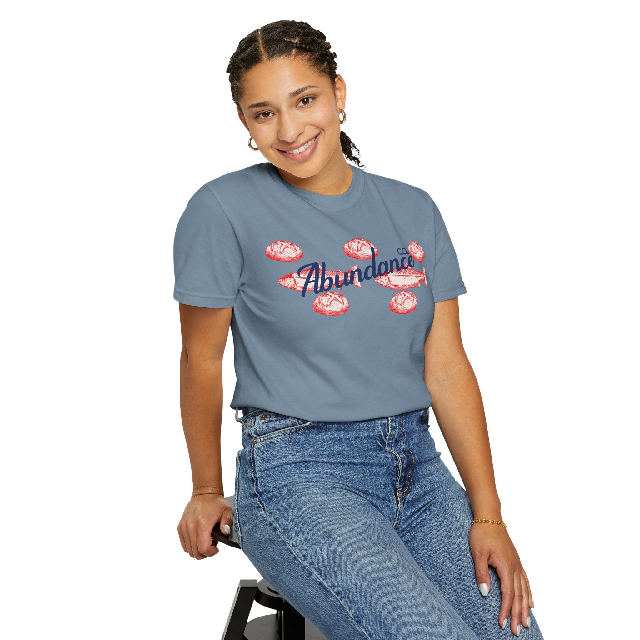 Abundance Fish & Shells T-Shirt — Coastal Seafood Graphic Tee
