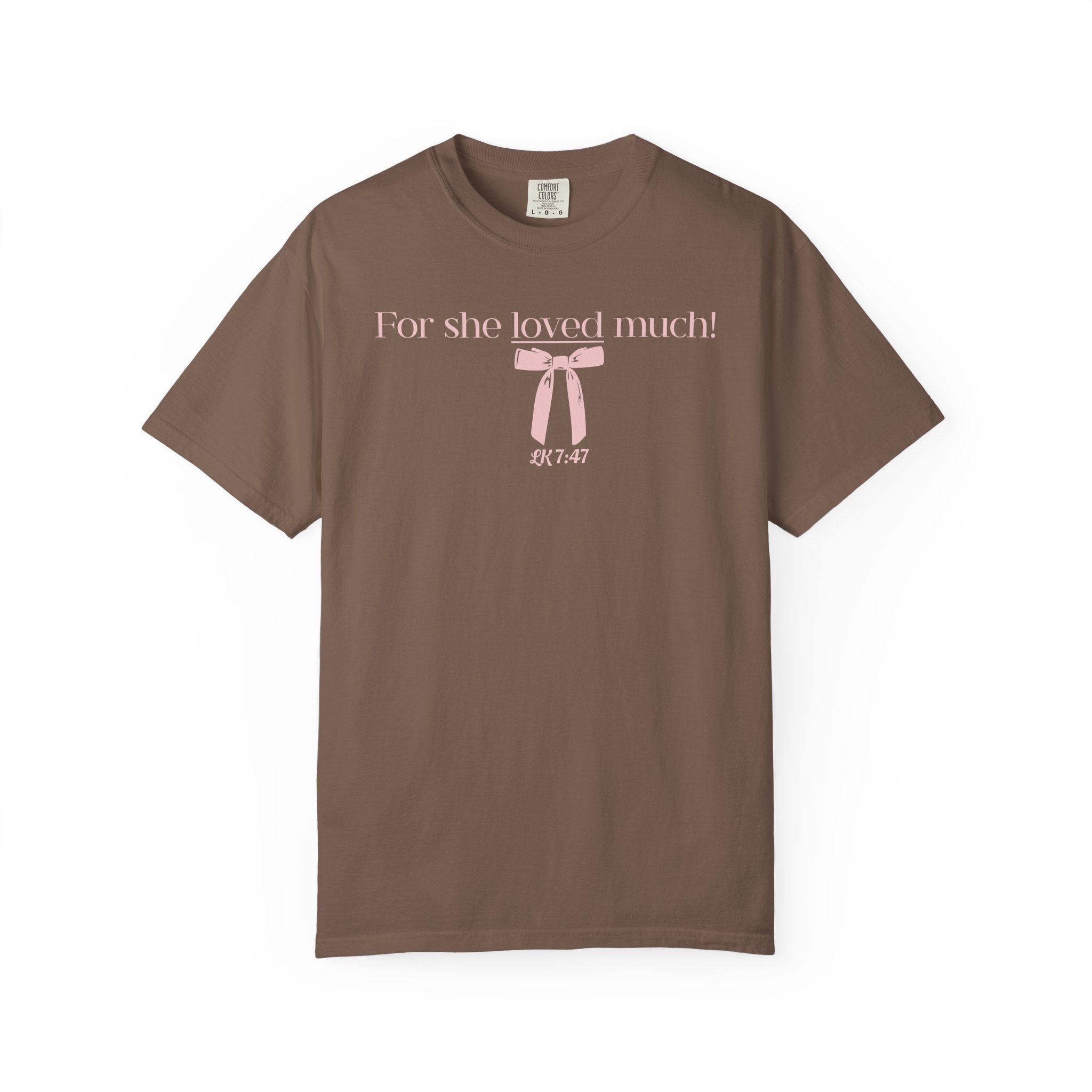 She Loved Much - Pink Bow Graphic T-Shirt
