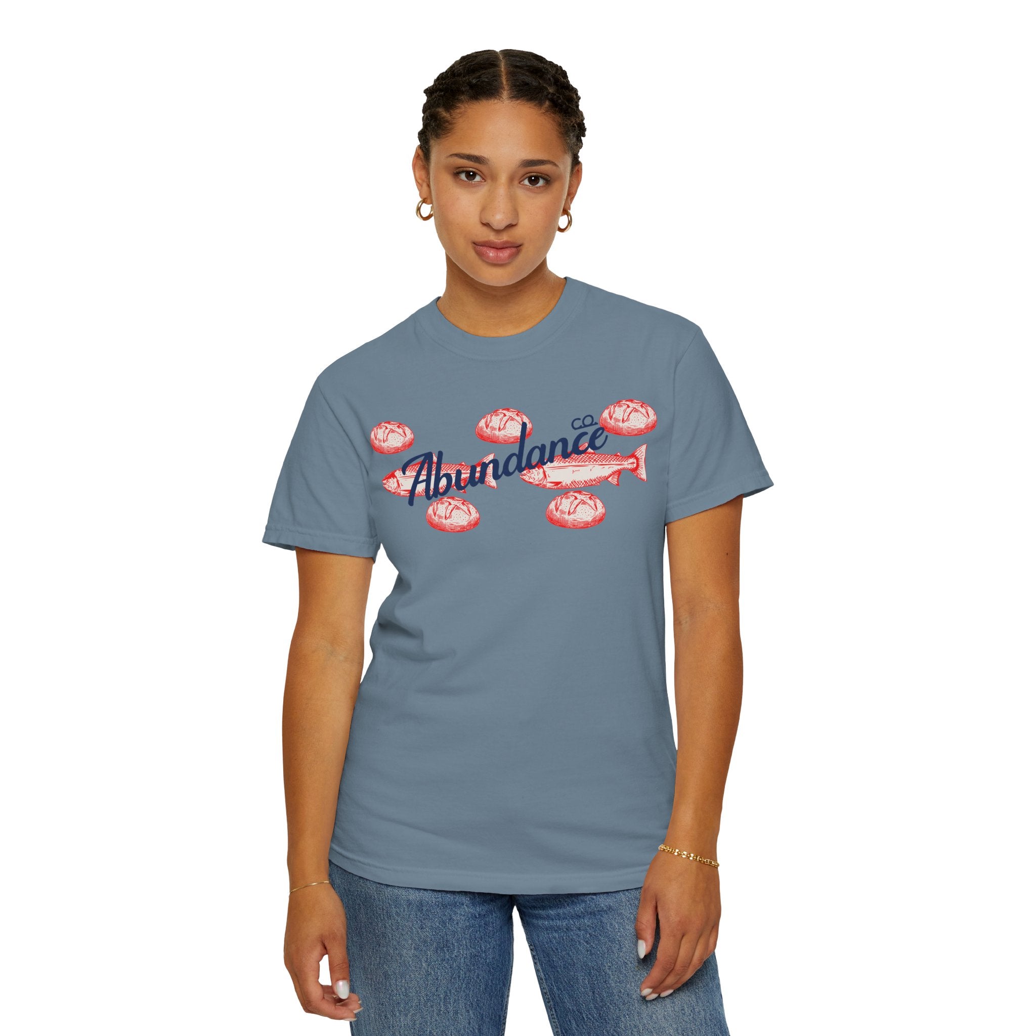 Abundance Fish & Shells T-Shirt — Coastal Seafood Graphic Tee