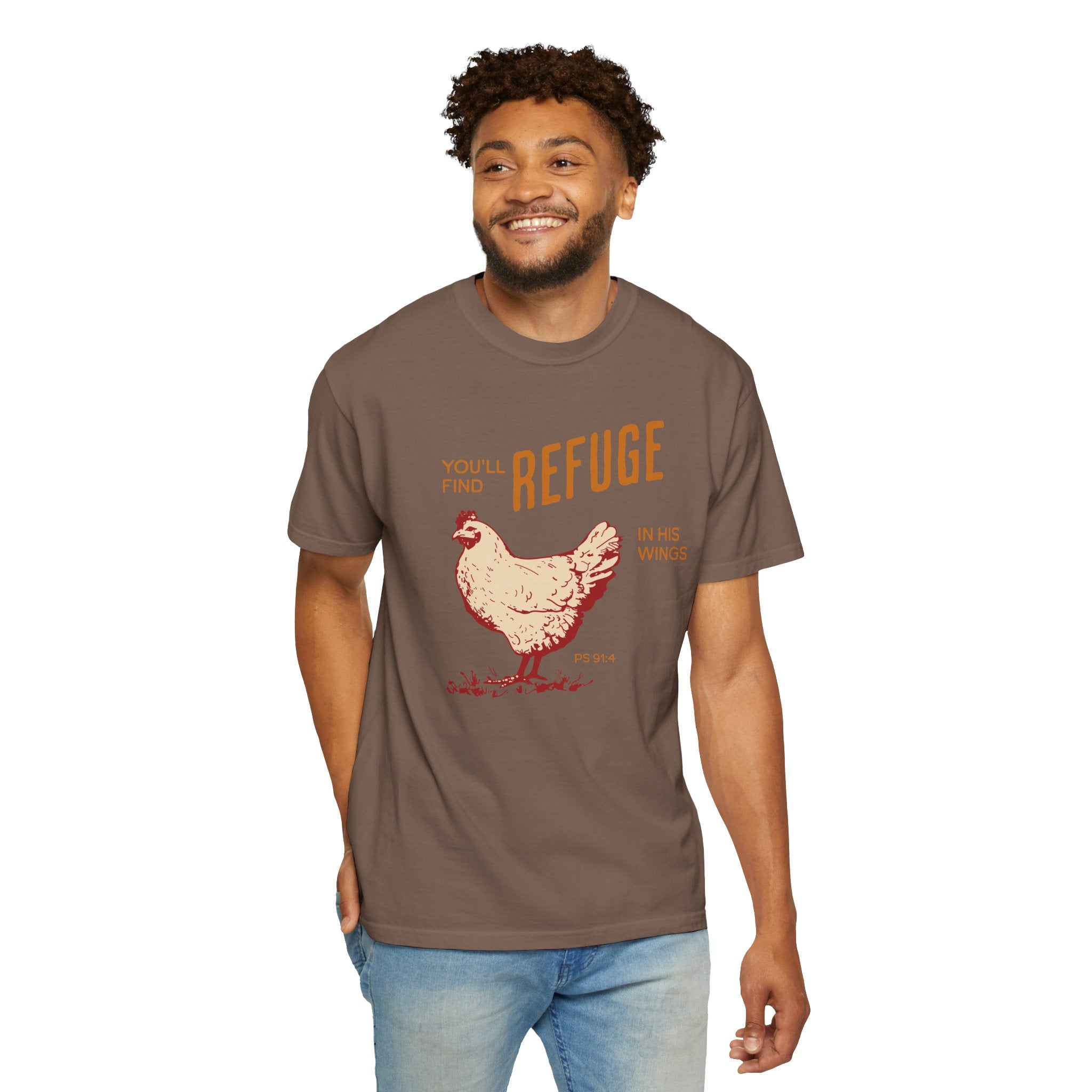 You'll Find Refuge in His Wings - Chicken Graphic Tee