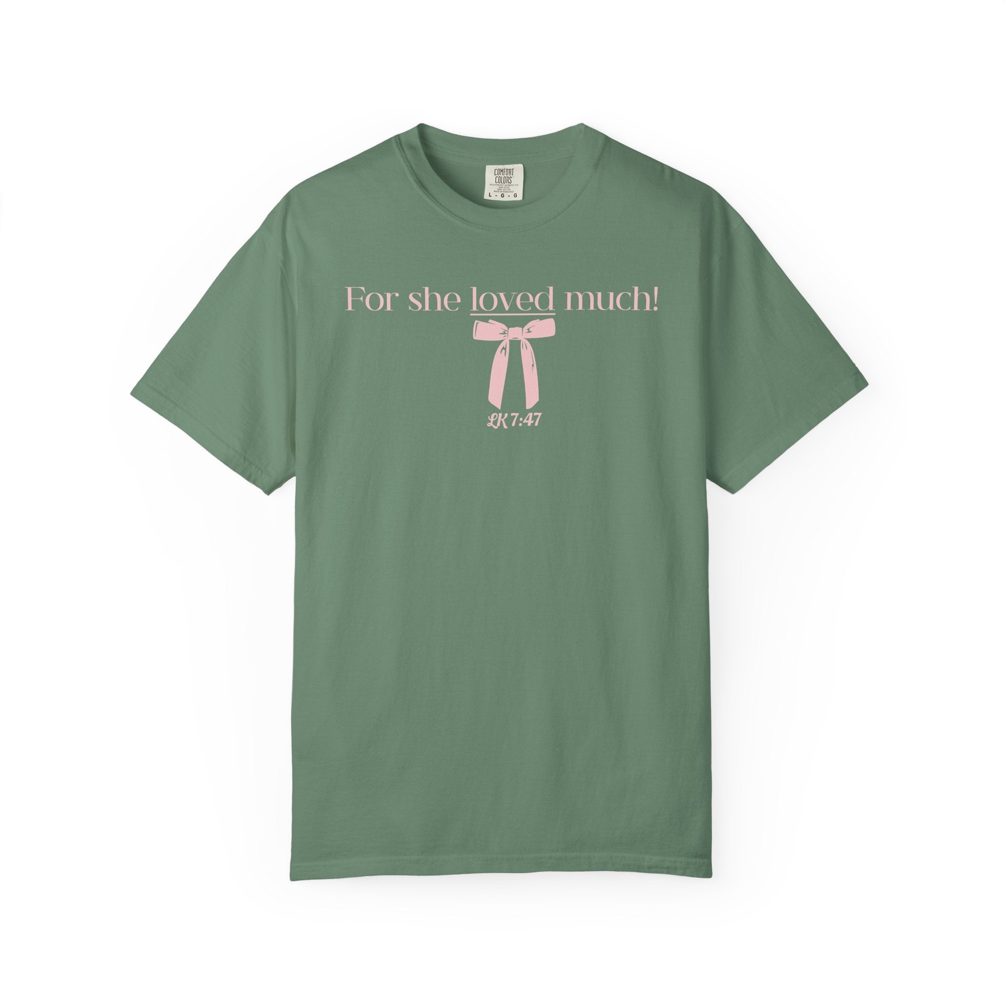 She Loved Much - Pink Bow Graphic T-Shirt