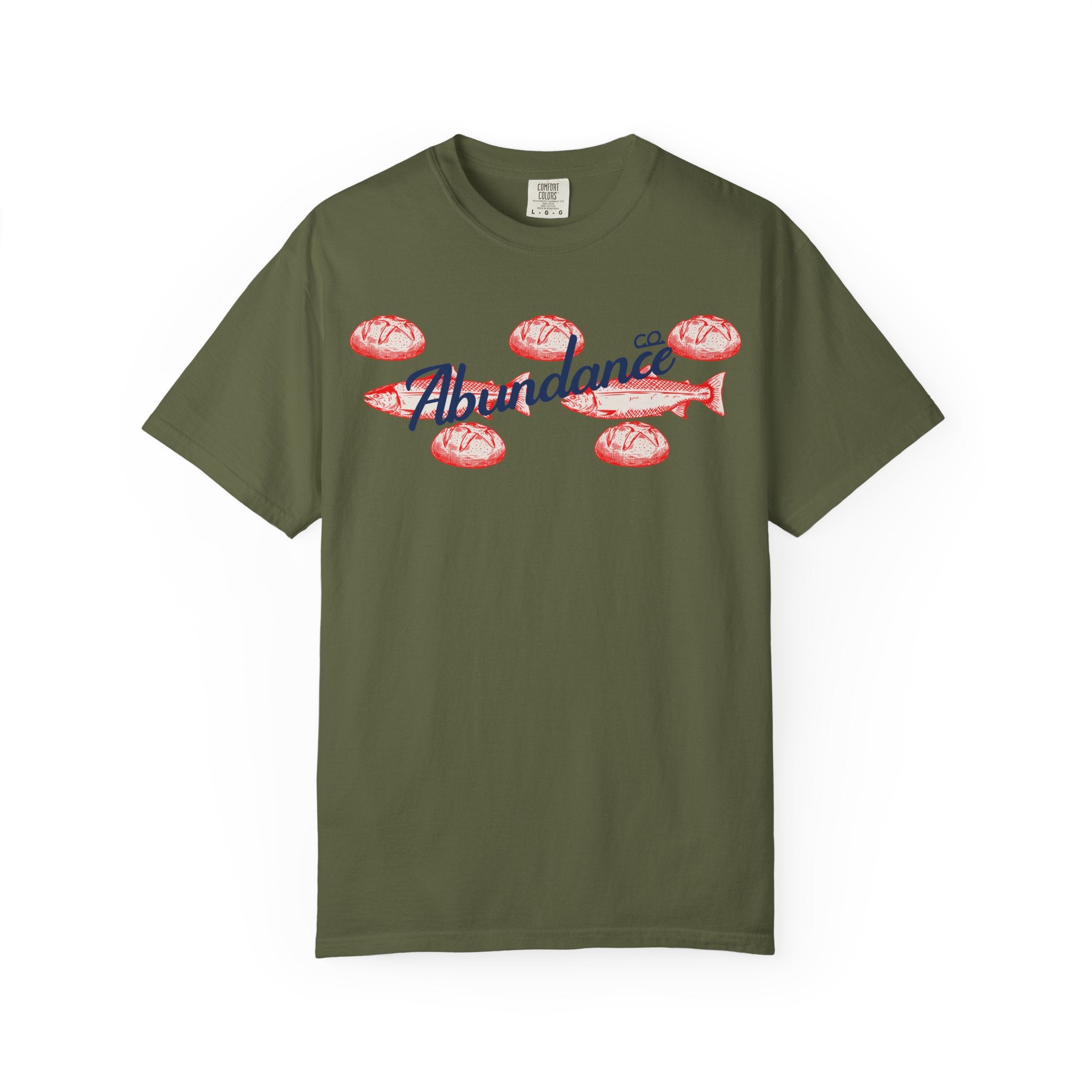 Abundance Fish & Shells T-Shirt — Coastal Seafood Graphic Tee