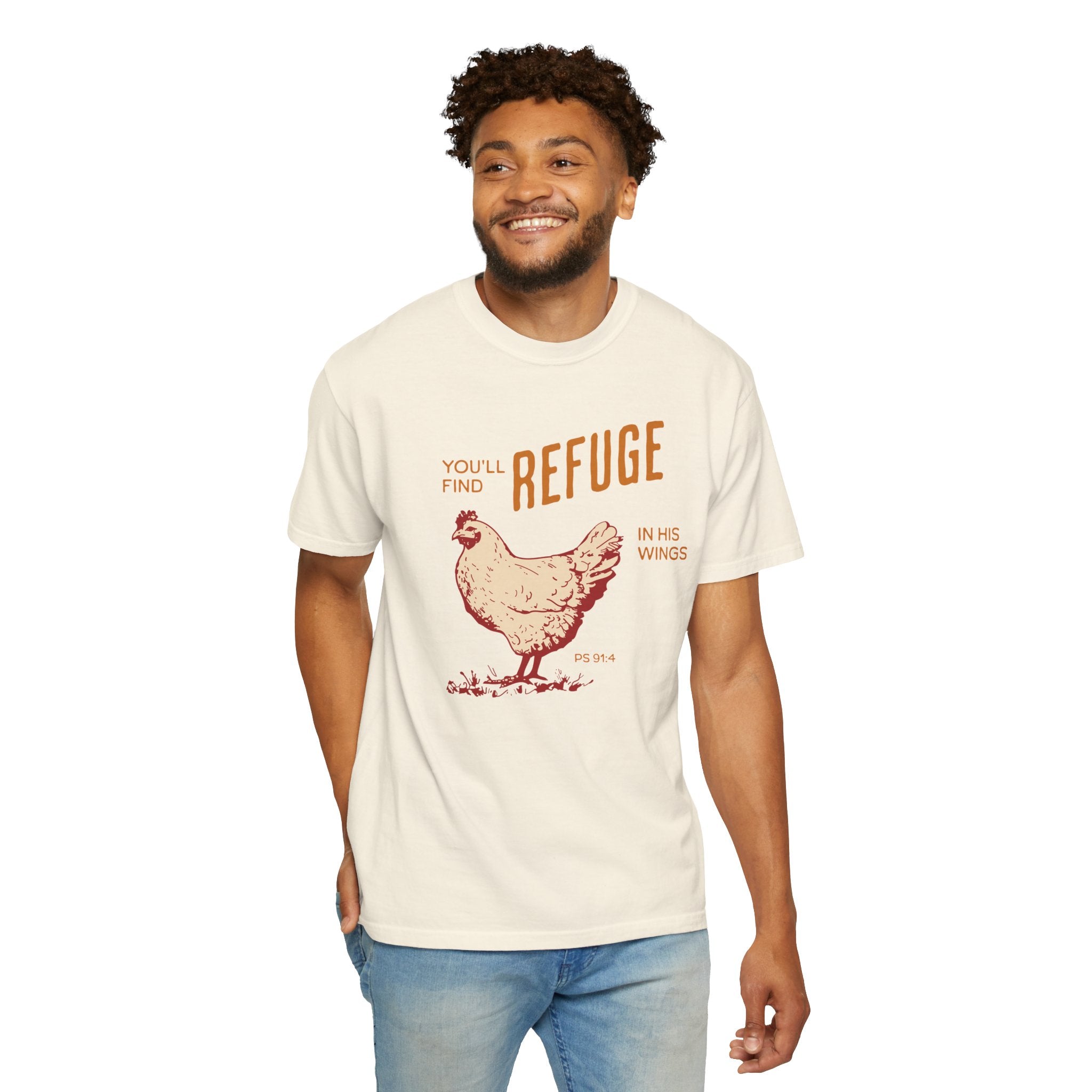 You'll Find Refuge in His Wings - Chicken Graphic Tee