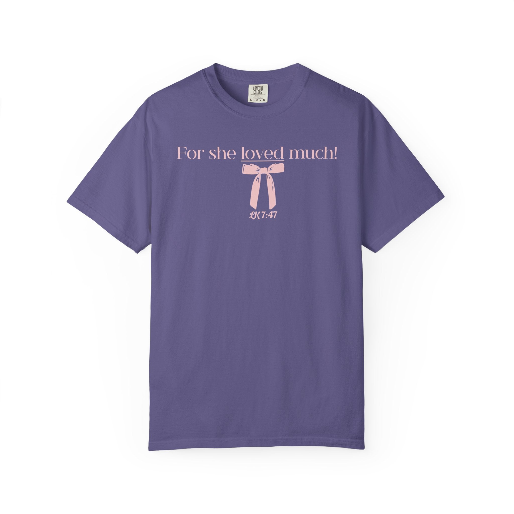 She Loved Much - Pink Bow Graphic T-Shirt