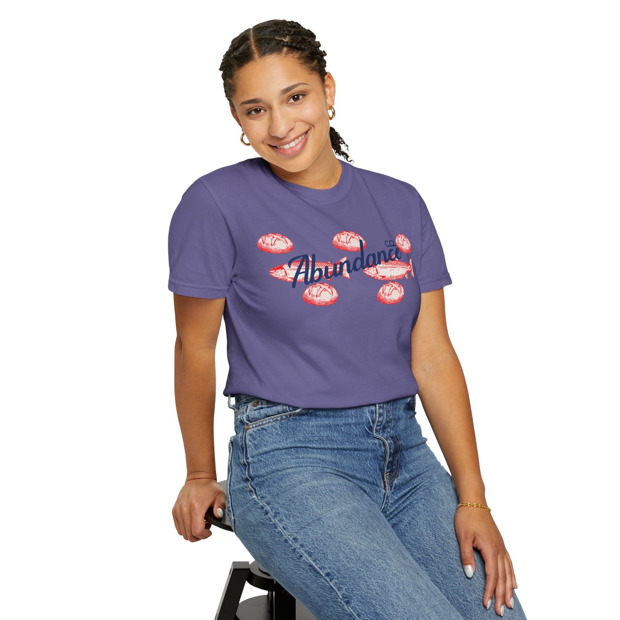 Abundance Fish & Shells T-Shirt — Coastal Seafood Graphic Tee