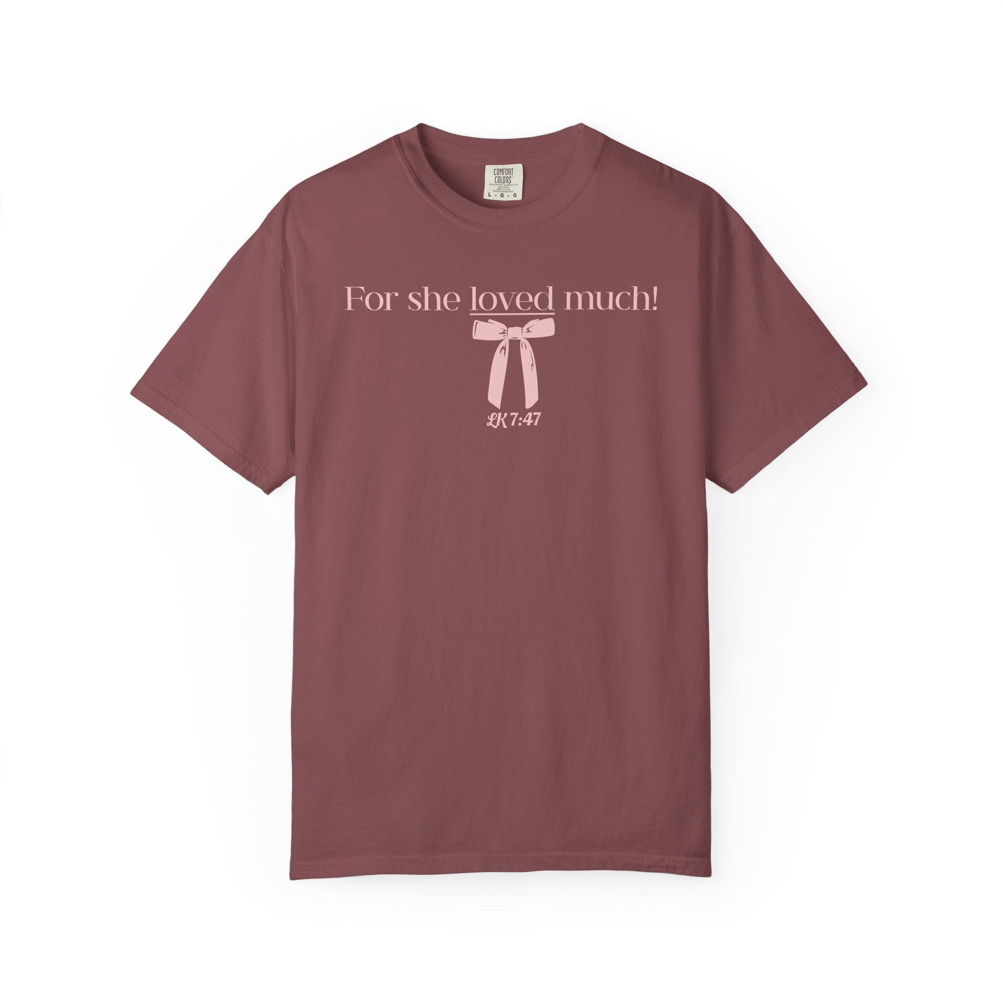 She Loved Much - Pink Bow Graphic T-Shirt