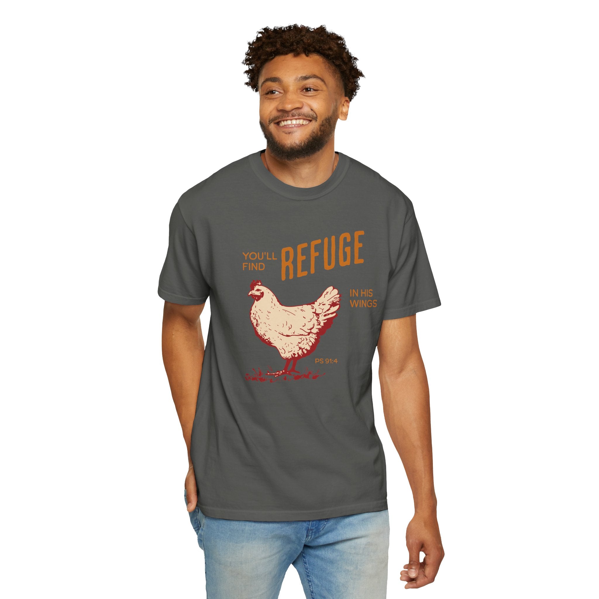 You'll Find Refuge in His Wings - Chicken Graphic Tee