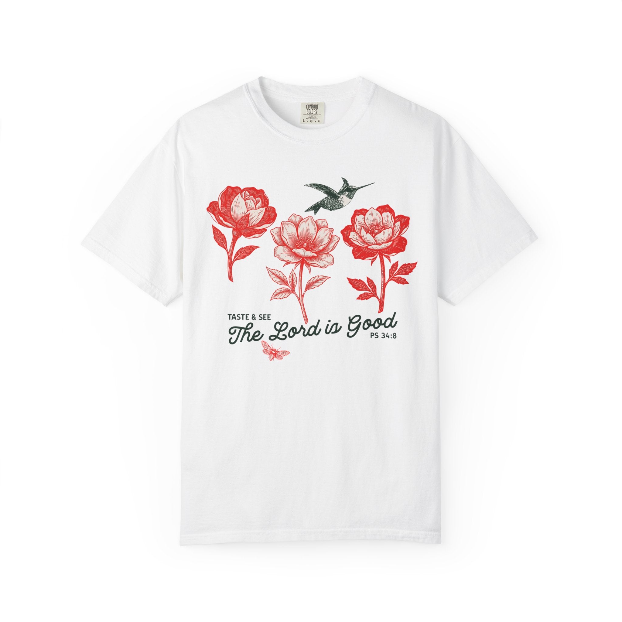 Taste and See - Hummingbird & Bees Floral T-Shirt