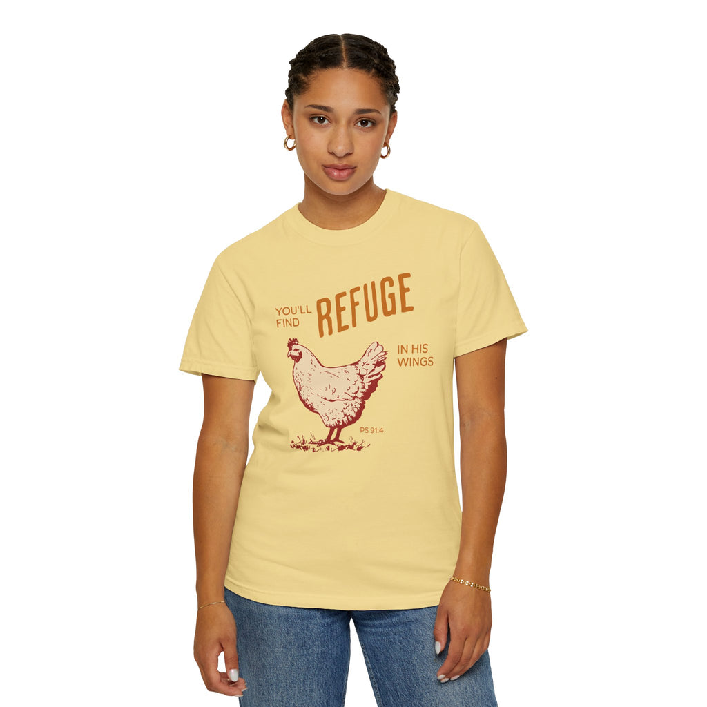 You'll Find Refuge in His Wings - Chicken Graphic Tee