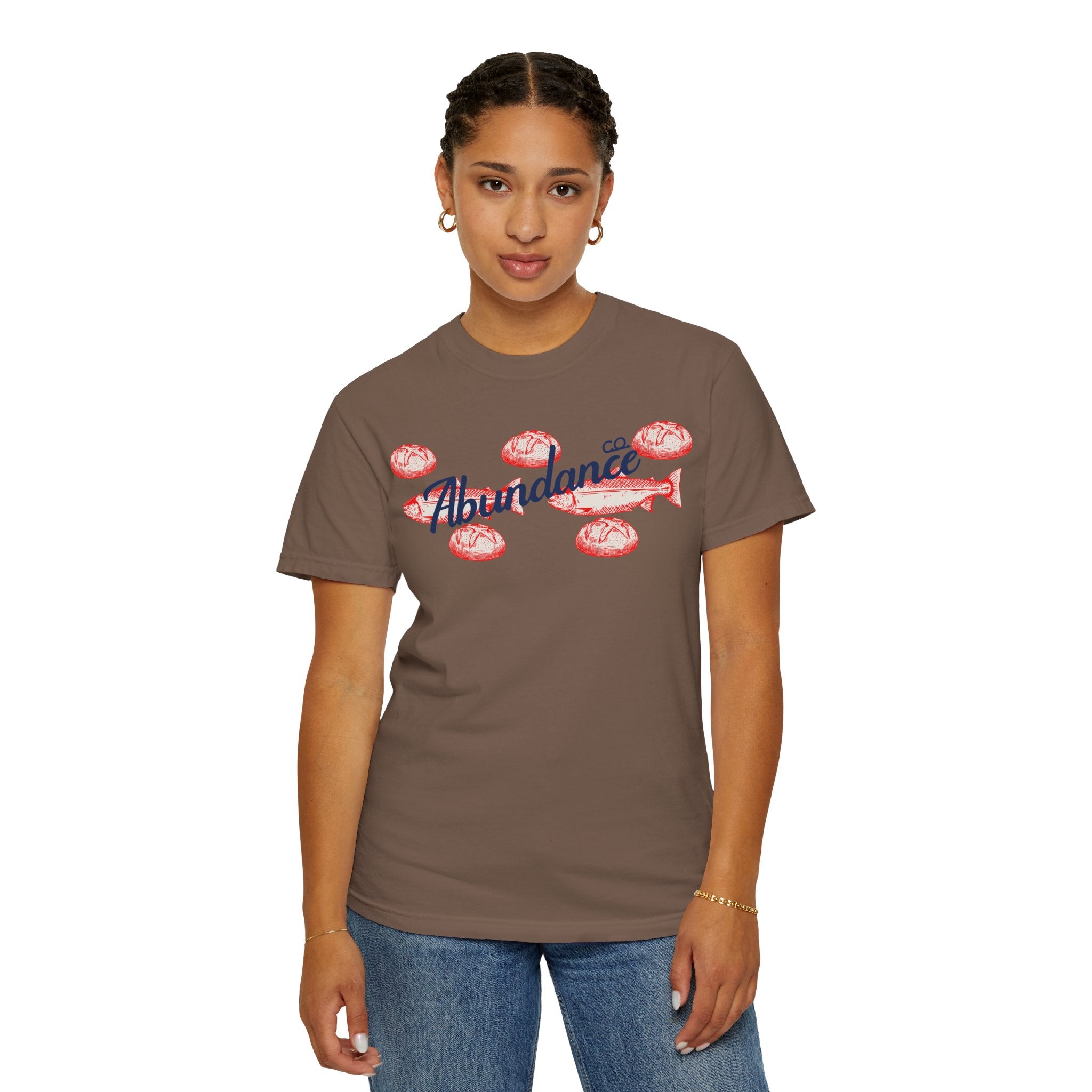 Abundance Fish & Shells T-Shirt — Coastal Seafood Graphic Tee