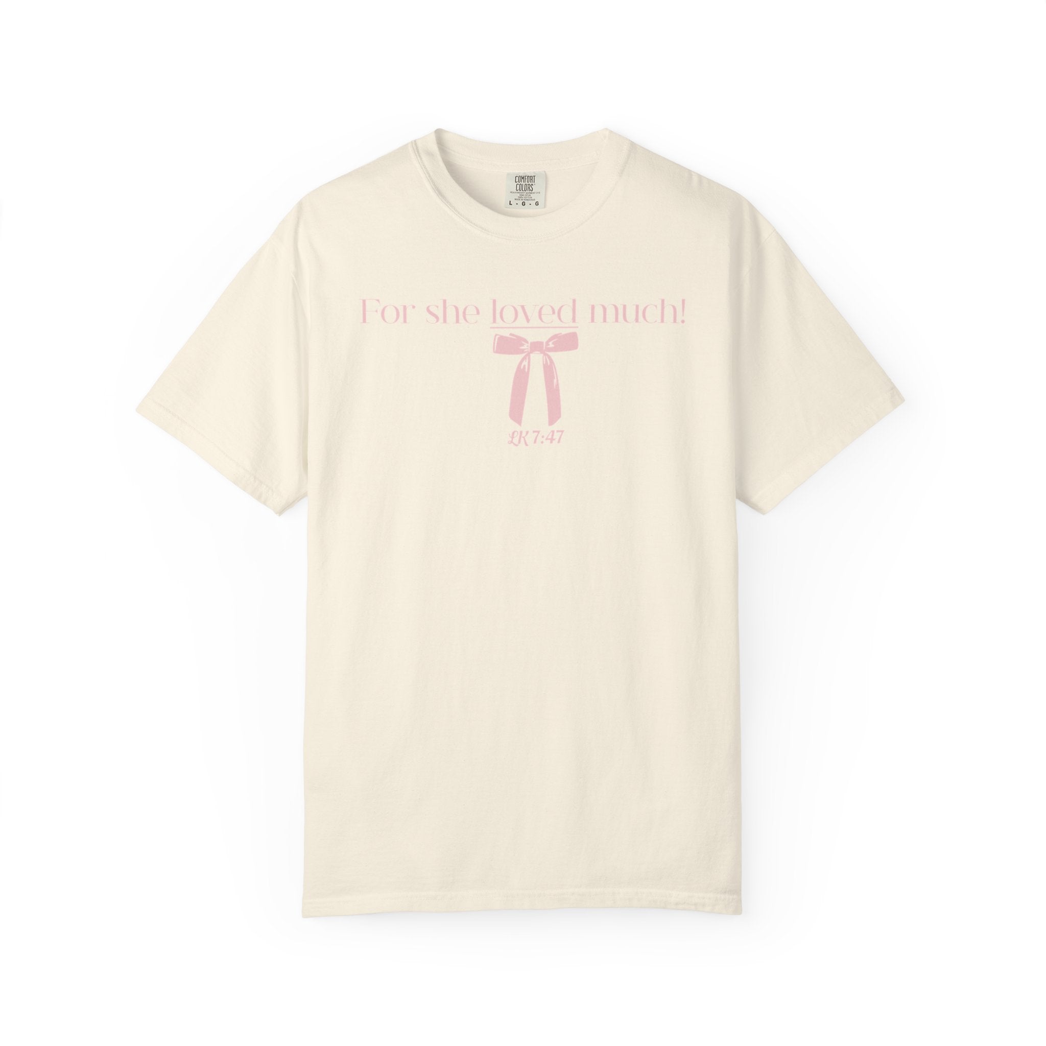She Loved Much - Pink Bow Graphic T-Shirt