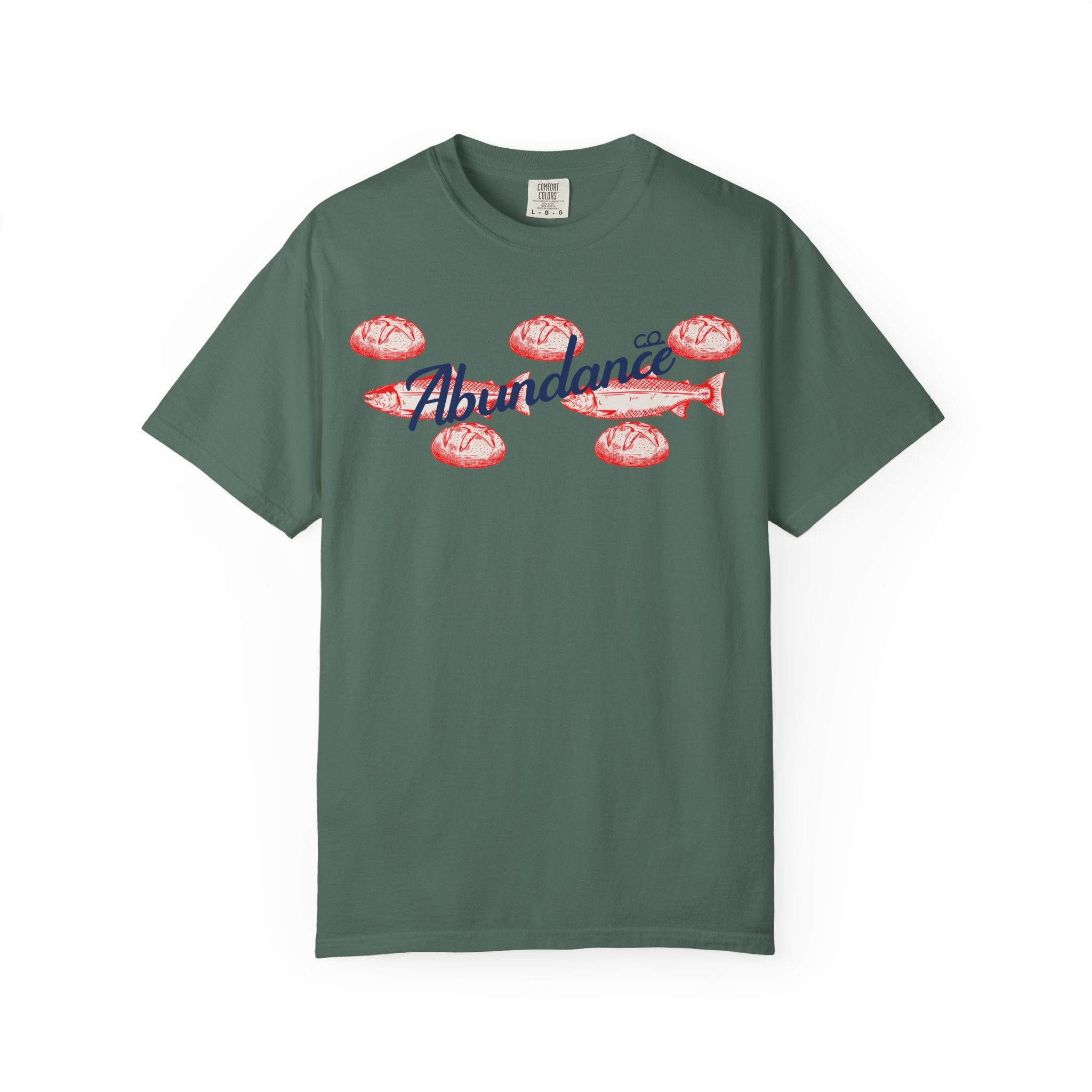 Abundance Fish & Shells T-Shirt — Coastal Seafood Graphic Tee