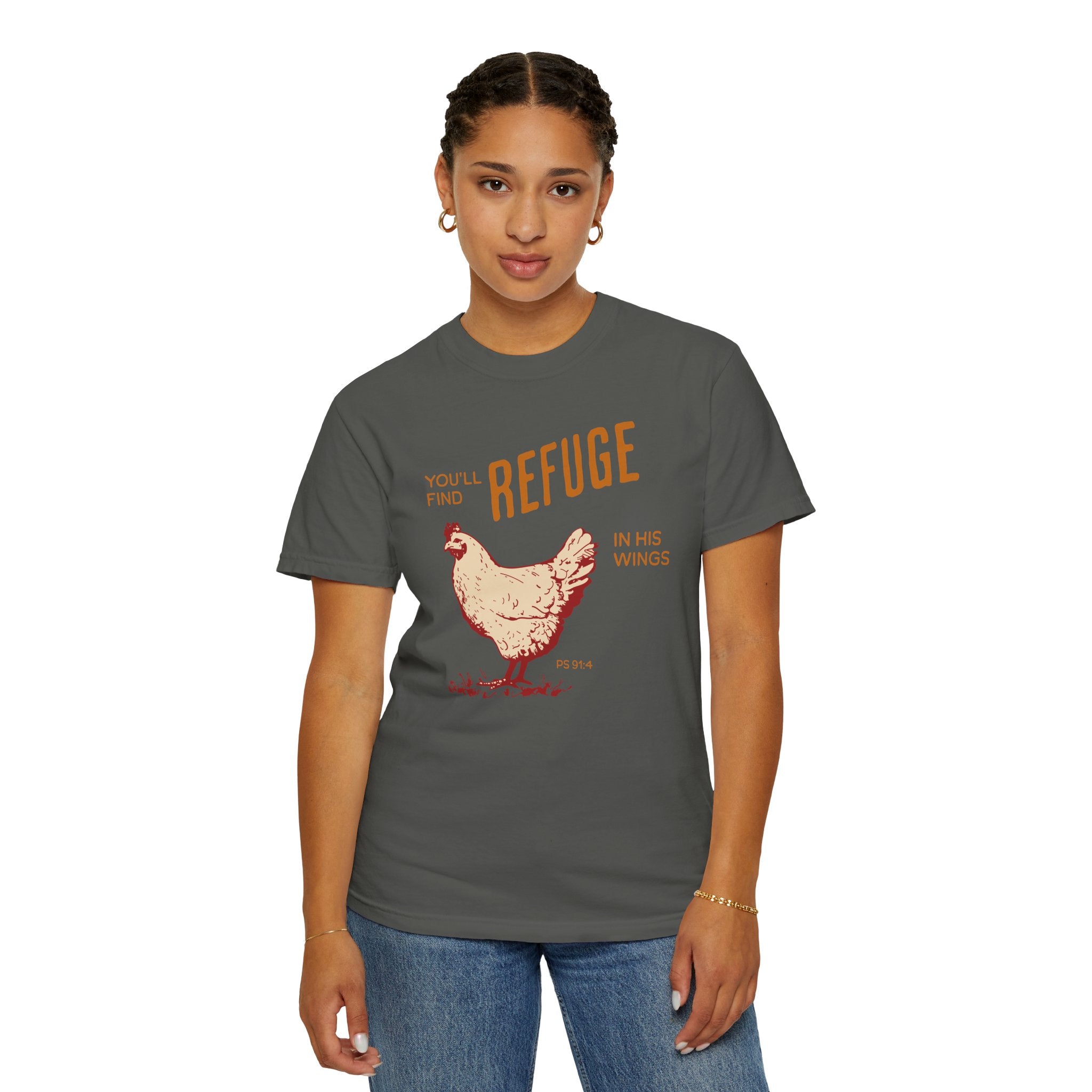 You'll Find Refuge in His Wings - Chicken Graphic Tee